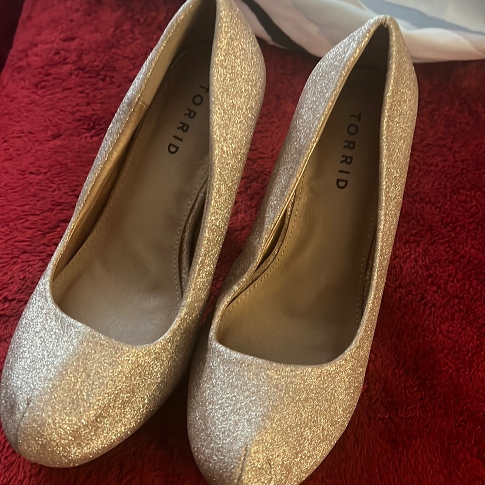 Torrid Sparkly Gold Heels